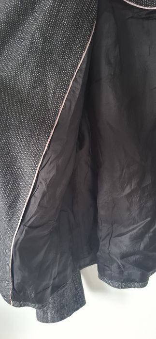 Czarny grafitowy żakiet damski blezer Esprit 44 welna owcza jedwab