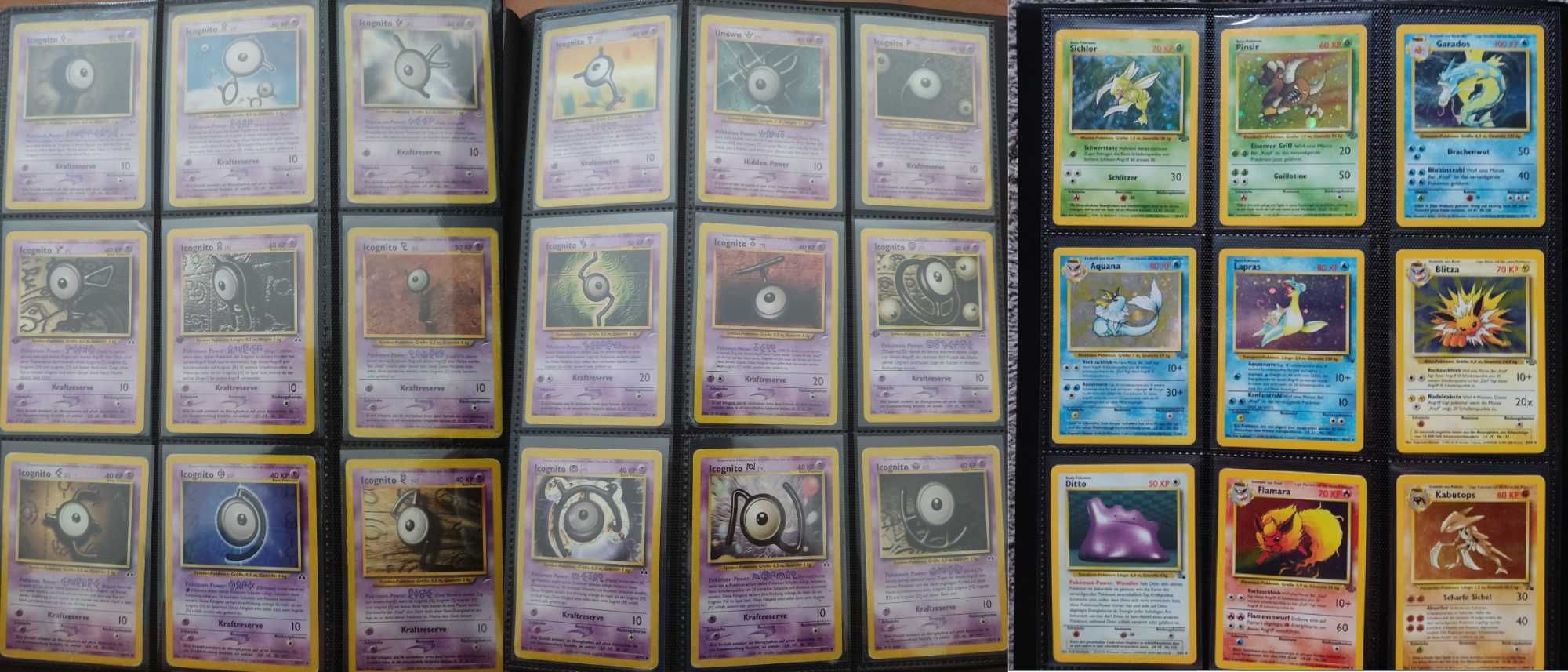 Cały zestaw kart pokemon(głównie niemieckie) Deutsche Pokemon-Karten