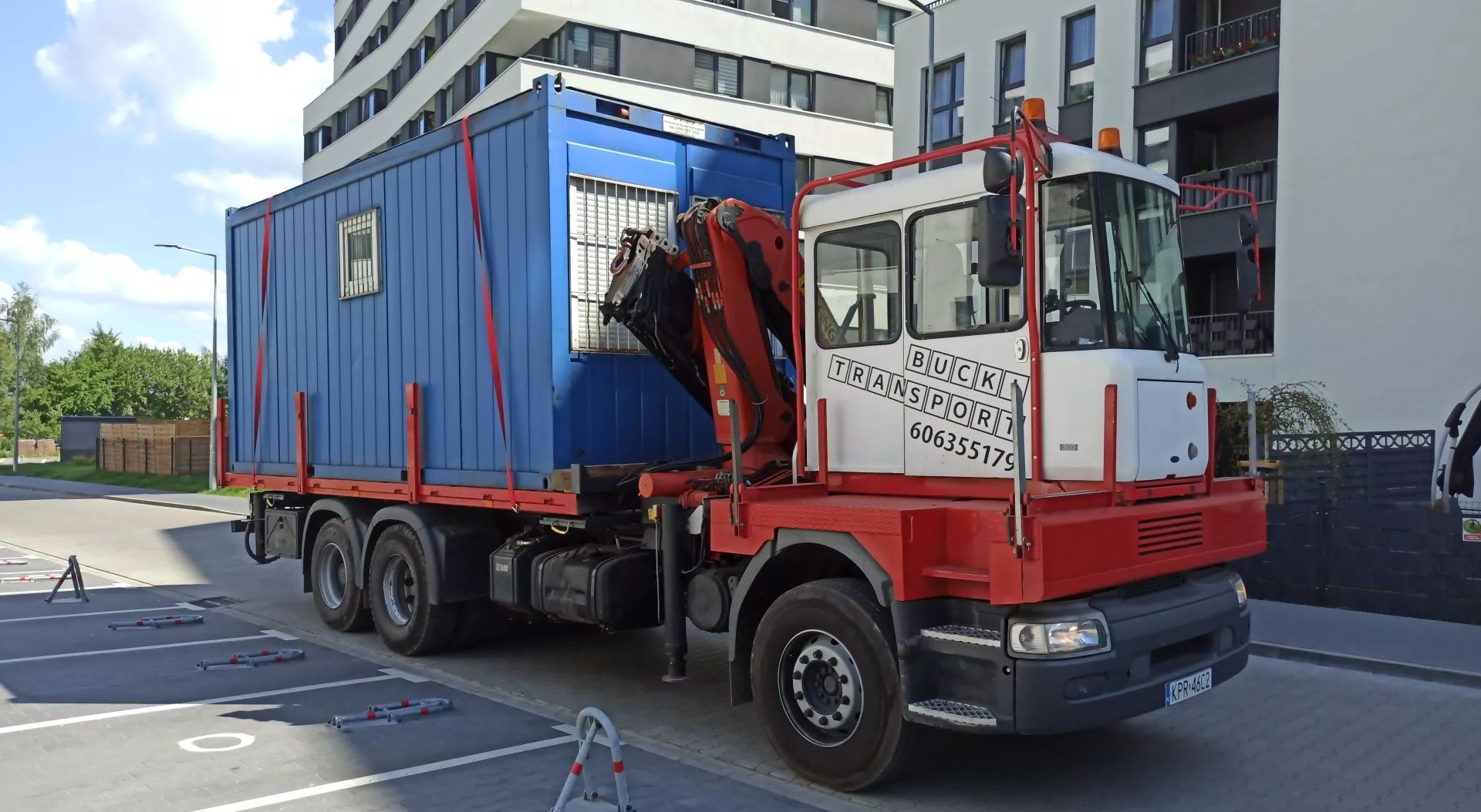 Transport HDS energertka słupy stal podnośnik koszowy żuraw