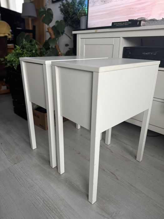 2x Szafka/stolik nocna wąska 30cm Ikea Nordli biała