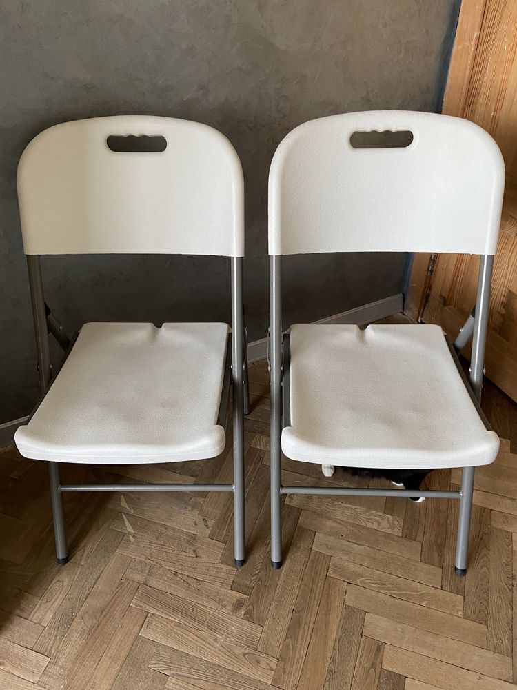 Стілець (крісло)  розкладне пластикове біле
