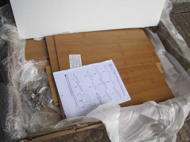 Szafka łazienkowa wisząca z lustrem i półkami bambusowa nowa