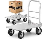 WÓZEK PLATFORMOWY magazynowy HG Monster 500kg - opony pneumatyczne