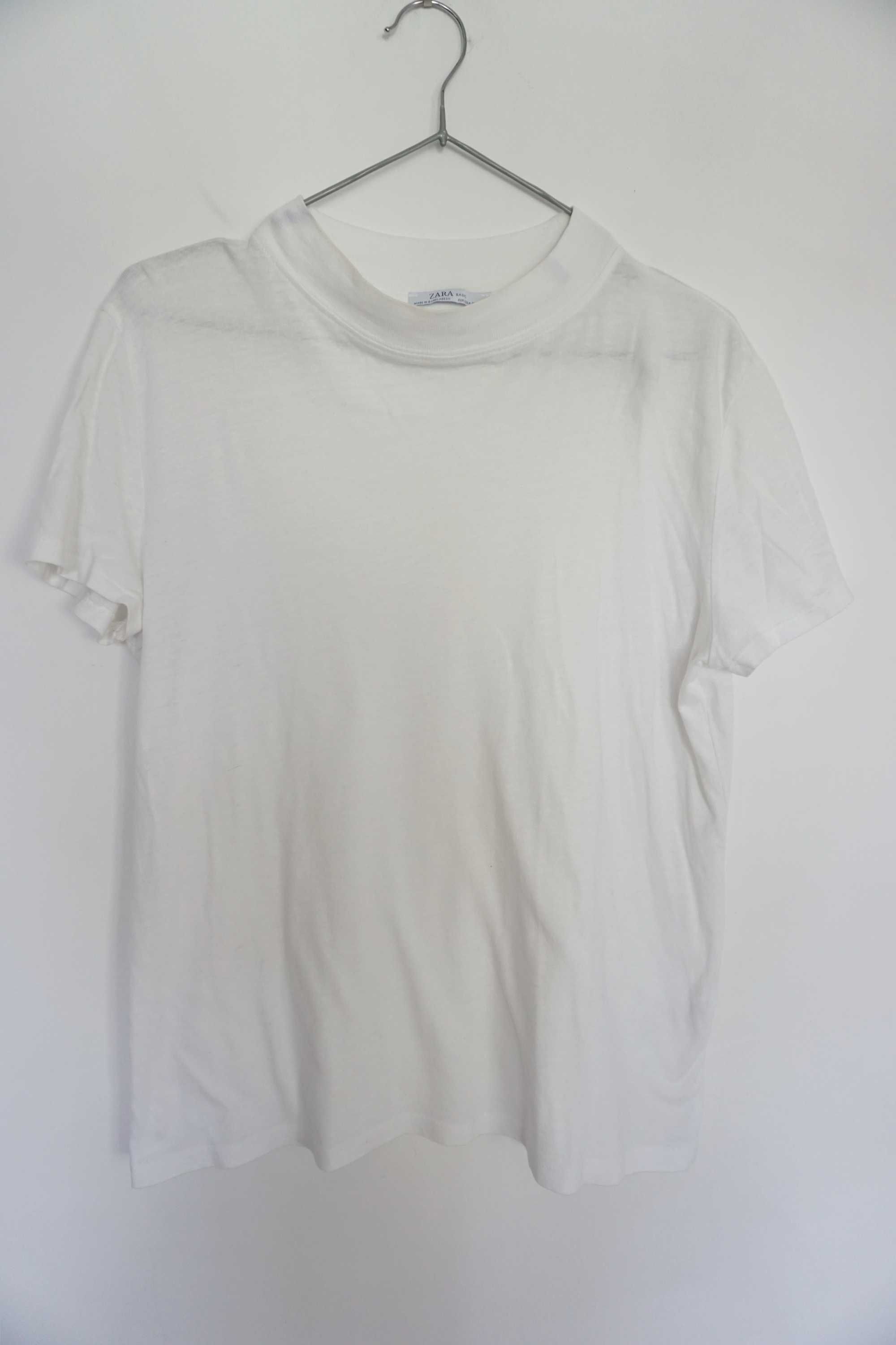 Biała bluzka na krótki rękaw Zara 36/S 34/XS koszulka t-shirt oversize