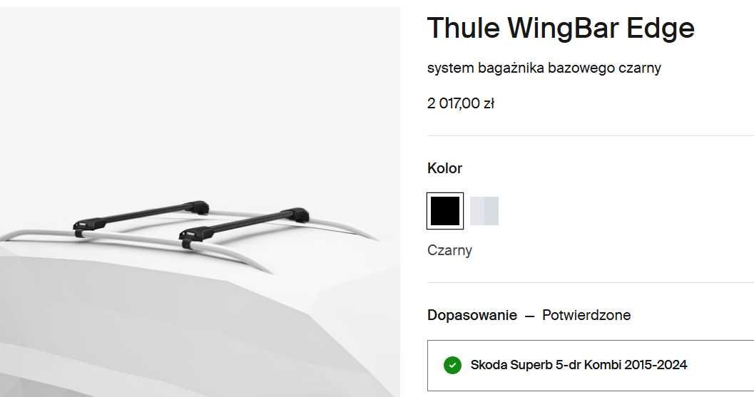 Bagażnik bazowy Thule WingBar Edge- SKODA SUPERB