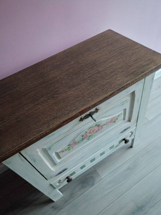 Komoda PRL barek odnowiony biały