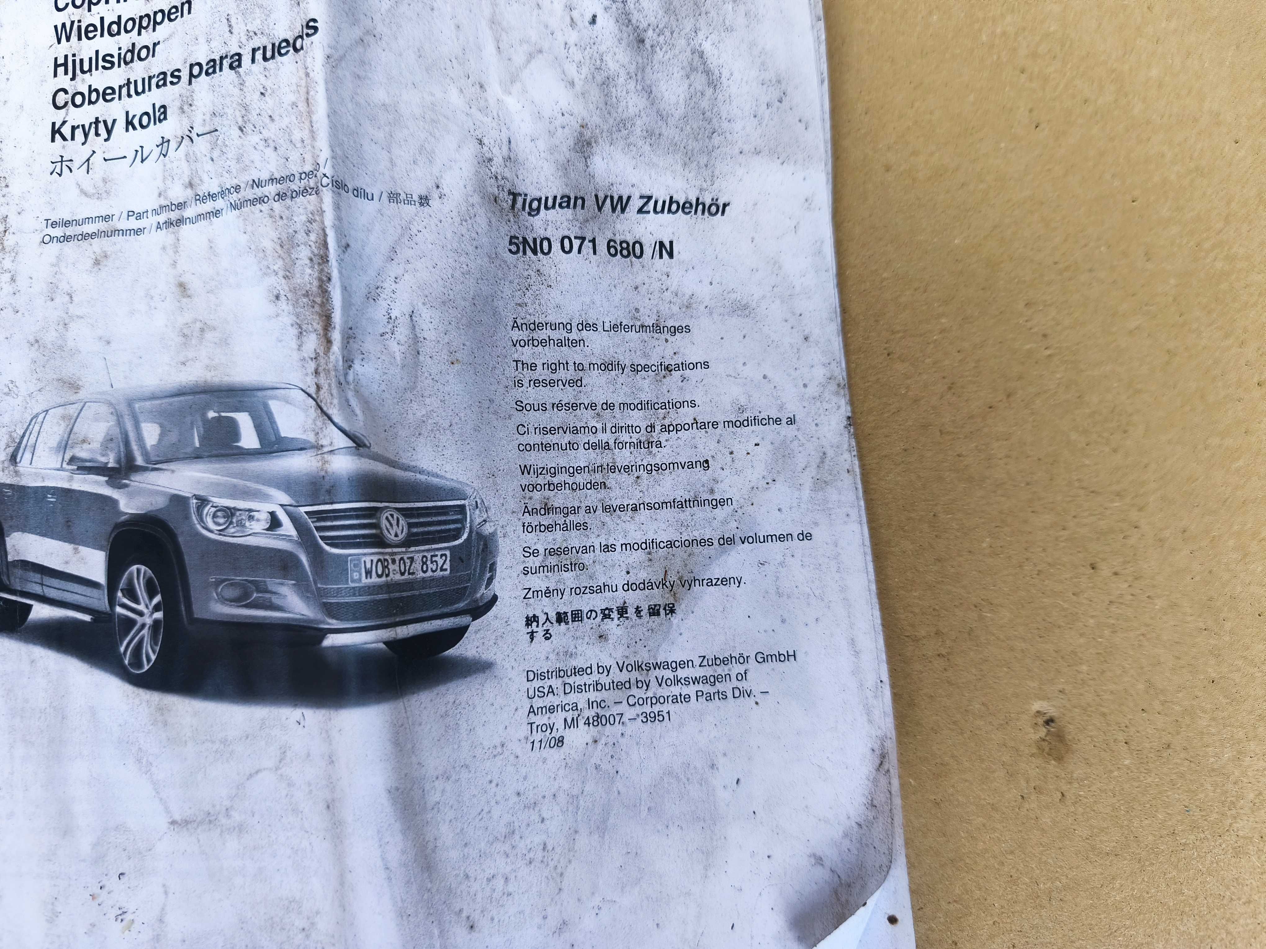 VW TIGUAN I listwy zestaw stylistyczny poszerzający nakładki NOWY