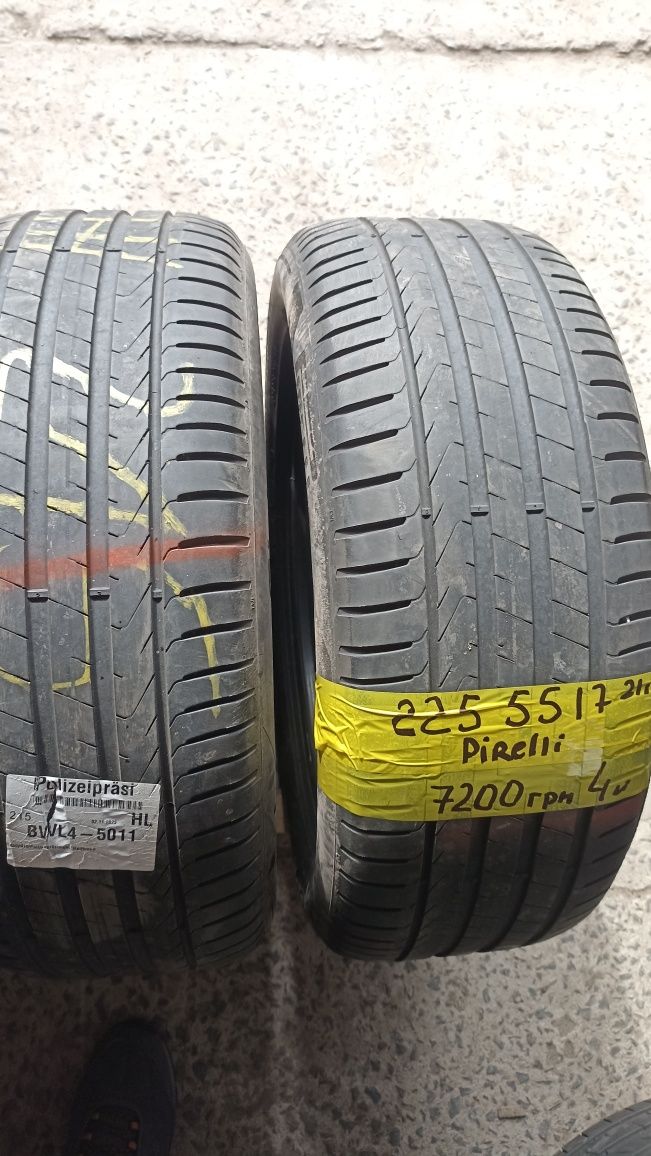 Шини Літо Pirelli 225/55/17 5,5-6mm 4шт. 2021р.