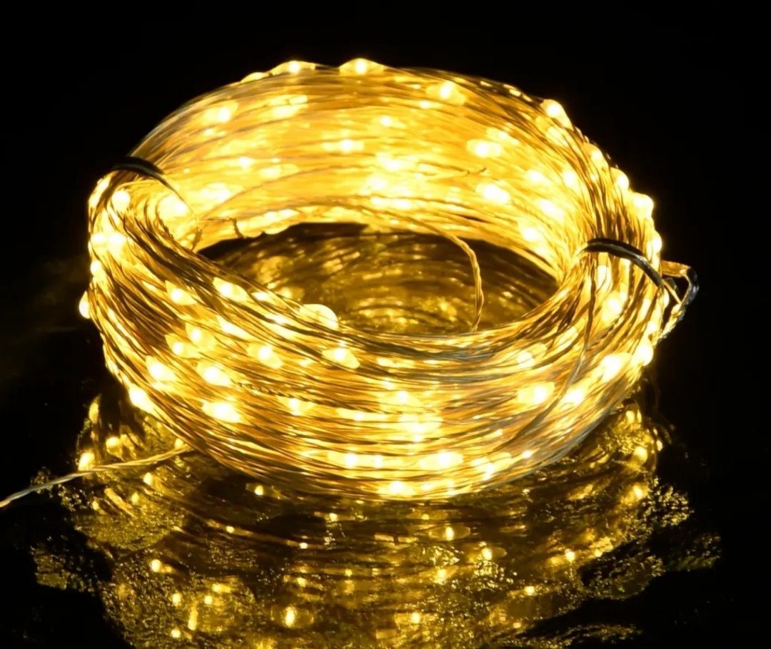 LAMPKI NA DRUCIE białe ciepłe 300 LED 3 metry z pilotem
