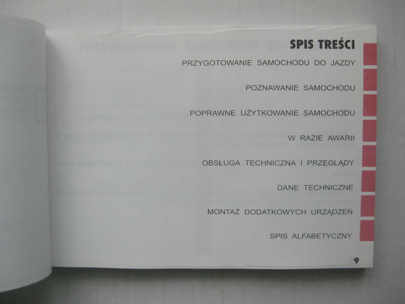 FIAT PALIO WEEKEND 1996 -2001 Polska instrukcja obsługi 1999r oryginał