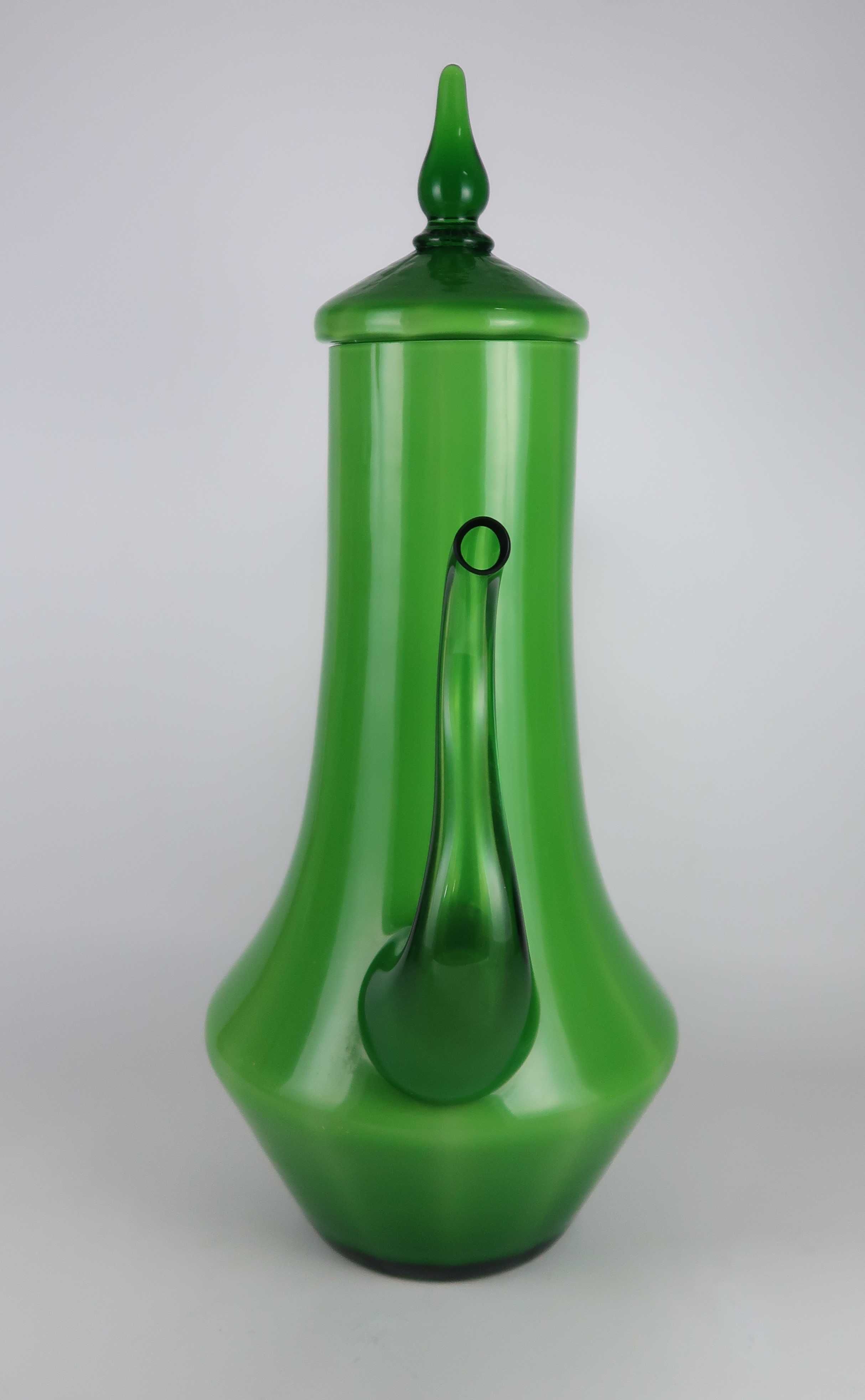 Grande Chaleira em vidro opalino verde (rara) - 37.5 cm