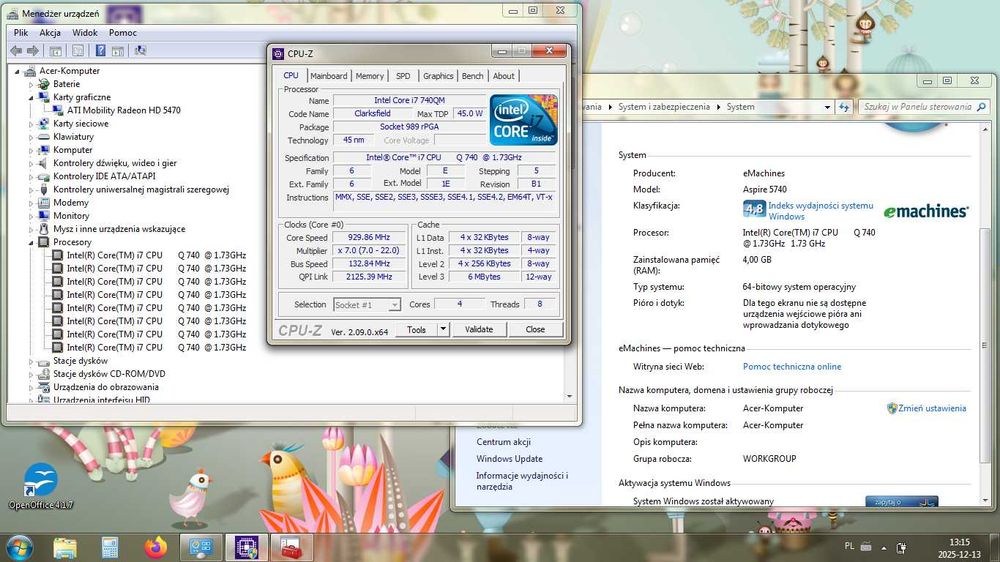 Laptop Acer Aspire 5740 Intel i7 4GB RAM