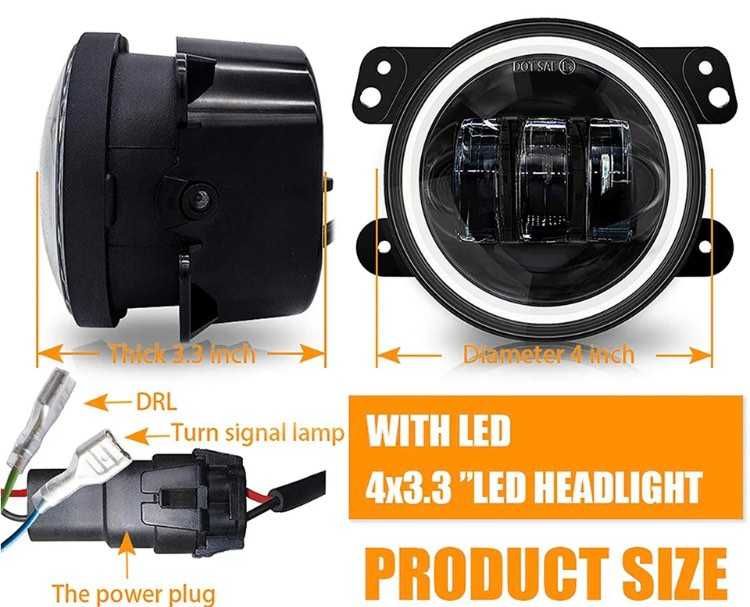 2 Farois de Nevoeiro em Led/Angel Eyes para Carro/Jipe Nº4 | NOVOS