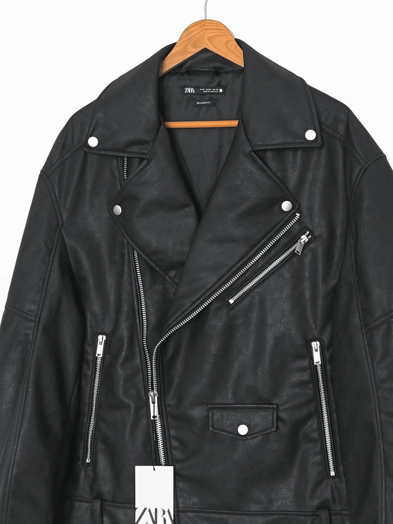 Kurtka męska typu Biker o kroju Oversize | Zara L