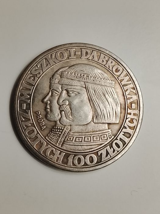 100 złotych Mieszko Dąbrówka 1960 platerowana próba kopia