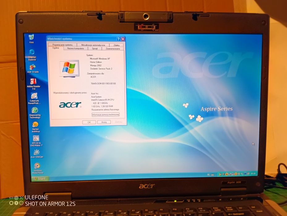Laptop Acer Aspire 3692 windows XP,stan orginalny,z prywatnej kolekcji