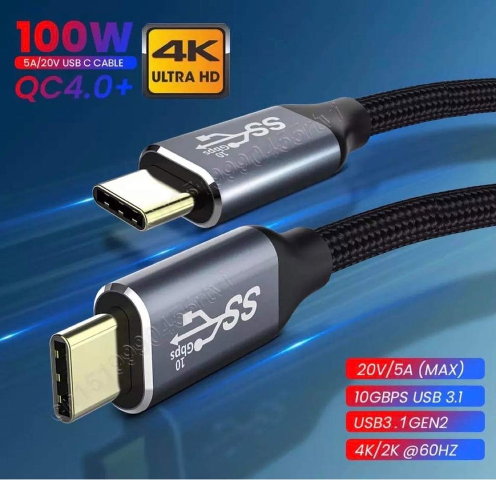 USB 3.1 do typu C kabel 5A PD 100W szybki kabel do transmisji danych