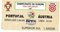 Bilhete Futebol - Portugal - Austria 1994 -