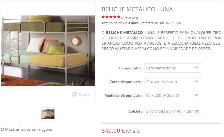 Beliche BEFARA LUNA (convertível em duas camas)