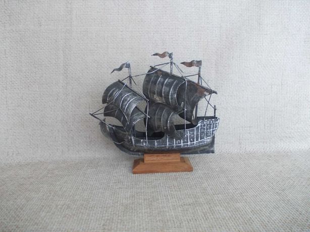 Парусник из металла Мини копия корабля Пинта Португалия