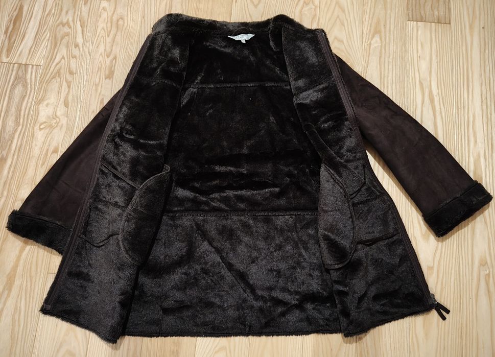 Ciepły, lekki kożuszek, sztuczny zamsz jak naturalny L/XL