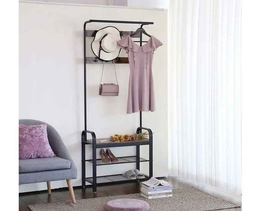 Wieszak stojący z półką i siedziskiem do przedpokoju *DOSTAWA GRATIS*