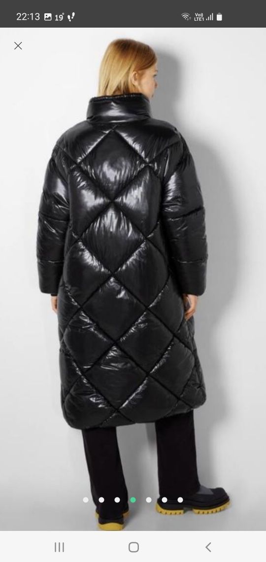BERSHKA, куртка пуховик-плащ, розмір L, большемерить.