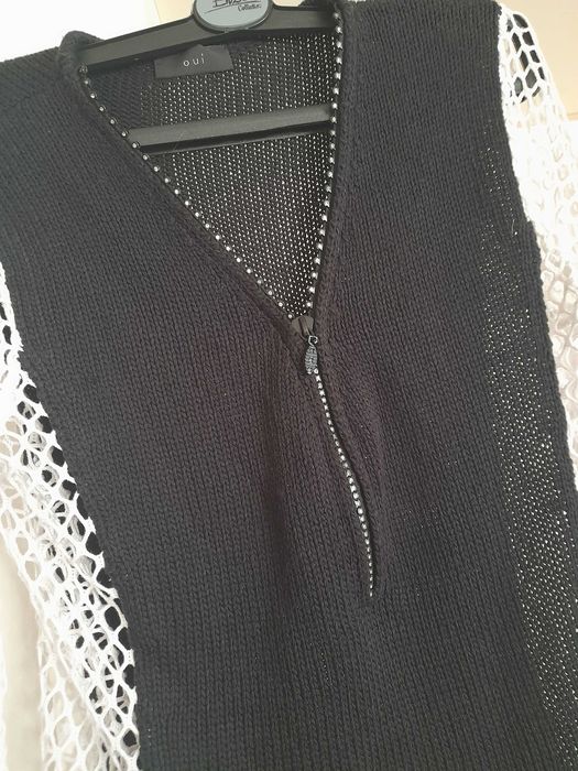 Sweterkowa bluzka z siateczką Oui