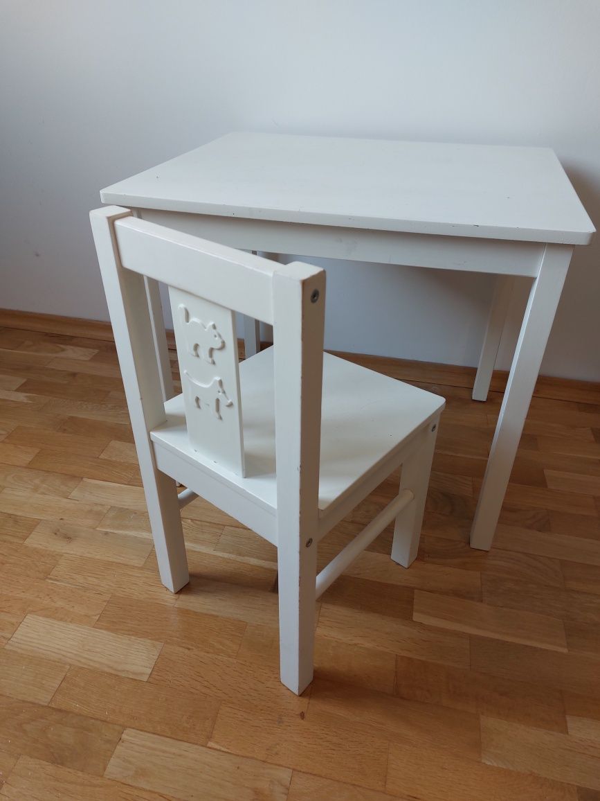 Zestaw do pokoju dziecięcego meble Ikea, łóżko stolik, krzesło
