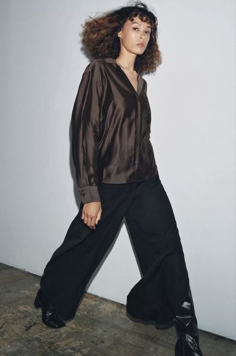 Сорочка коричнева блузка светр жіночий