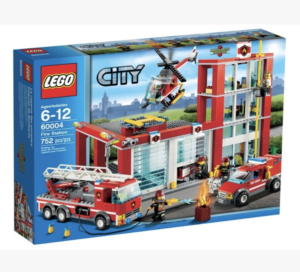 Duży zestaw LEGO City straż pożarna 60004