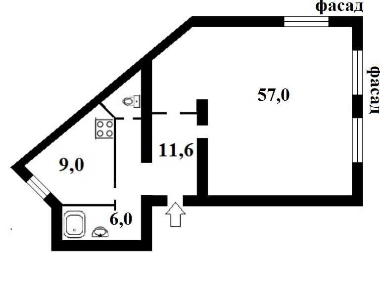 БЕЗ% 2 кімн. кв. 79.6 кв.м  м  - пр. Повітряних сил 34 - Солом'янський