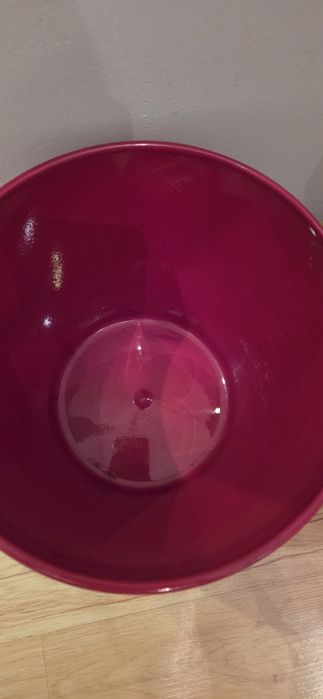 Duża donica osłona ceramiczna czerwona wysokość 21 cm średnica 21 cm