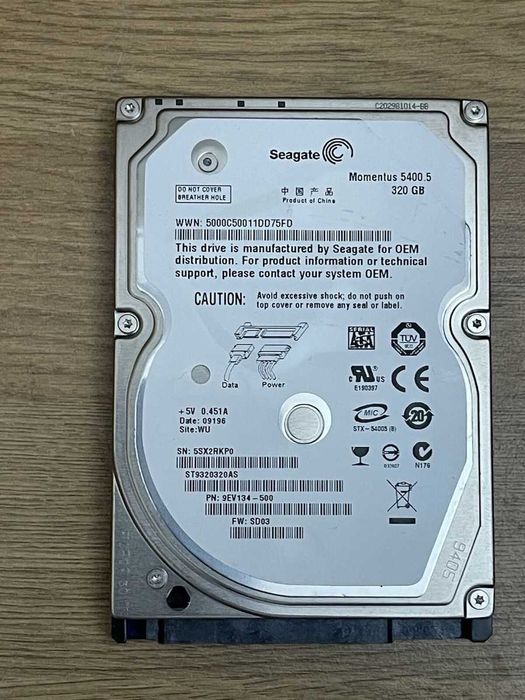 Жорсткий диск 2.5" 320GB Seagate Momentus 5400.5