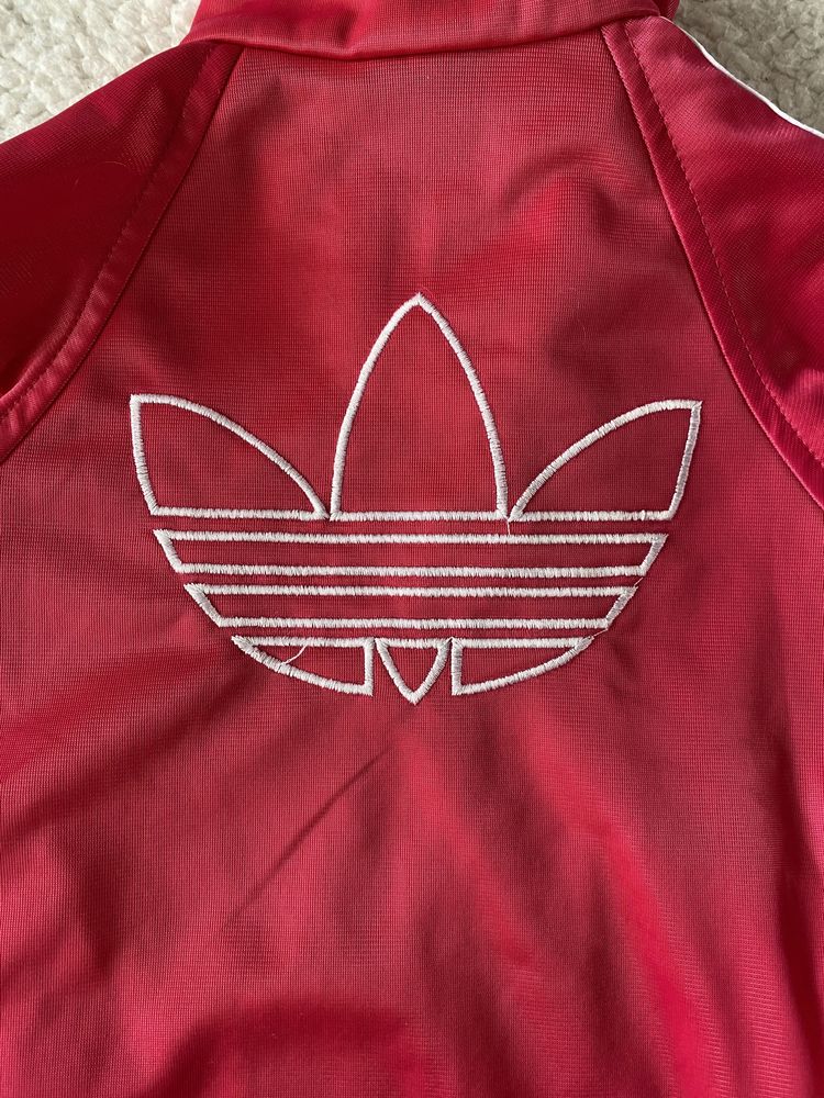 Różowy dres adidas komplet zestaw bluza plus spodnie