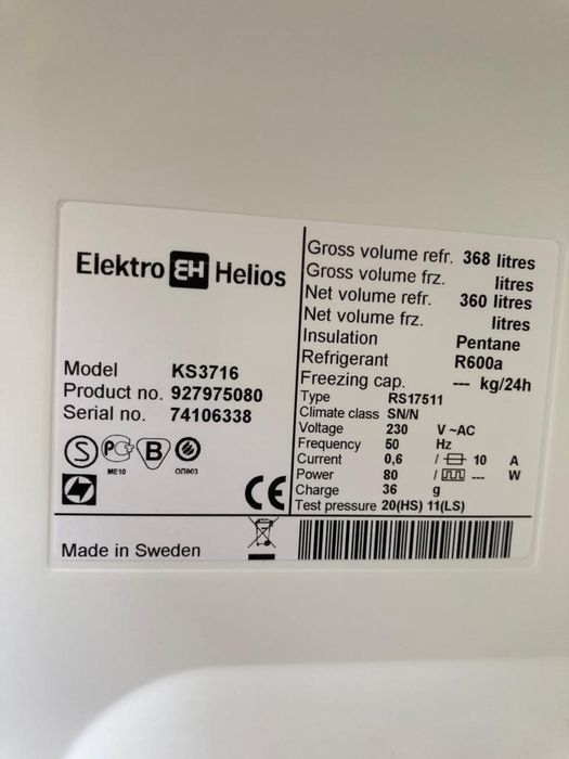Lodówka Chlodziarka 175 cm 350 l energooszczędna Electro-helios