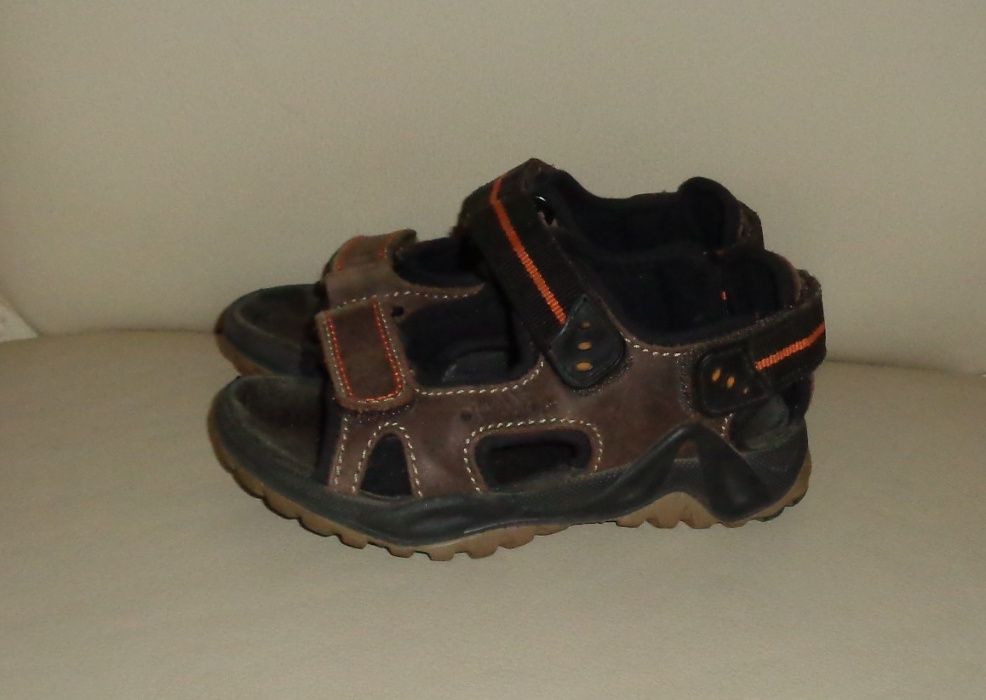 ELEFANTEN skórzane brązowe sandały sandałki chłopięce na rzepy r. 26