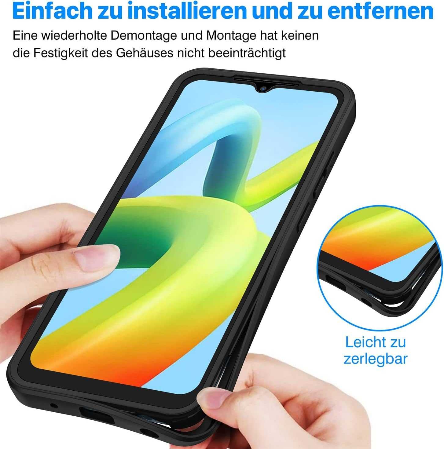CENHUFO etui 360 do Xiaomi Redmi A1 / A2 4G etui pancerne mocne folia