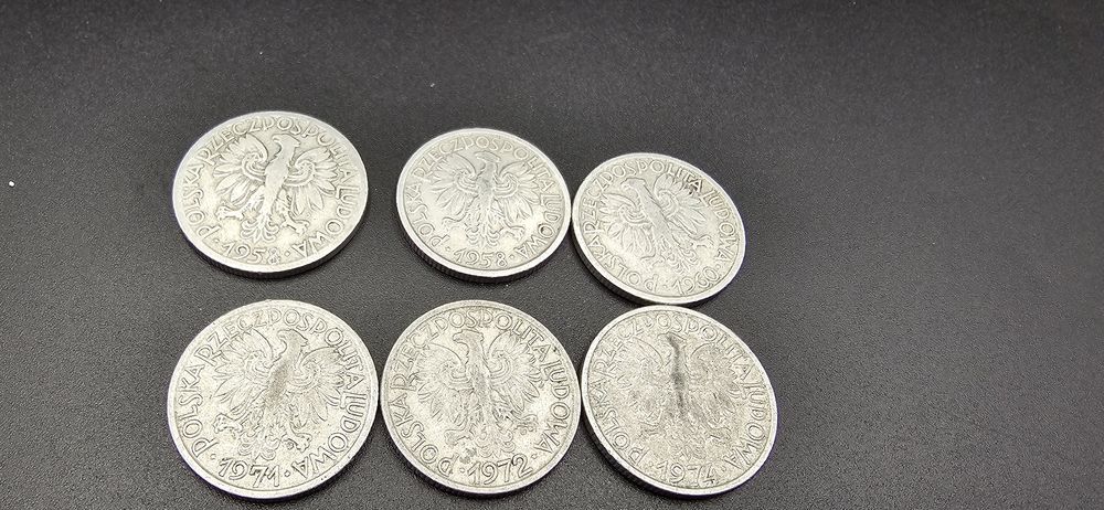 Monety PRL 1949 - 1974 20 album 1 2 groszy 5 jagody 10 rybak  zł