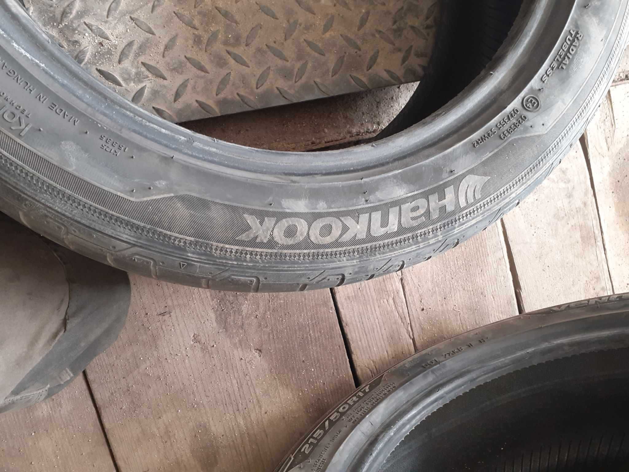 2x używane opony letnie 215/50 R17 Hankook 5mm - możliwy montaż