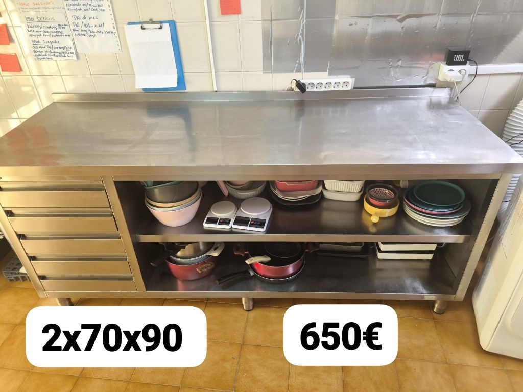 Banca da inox 2x70x90