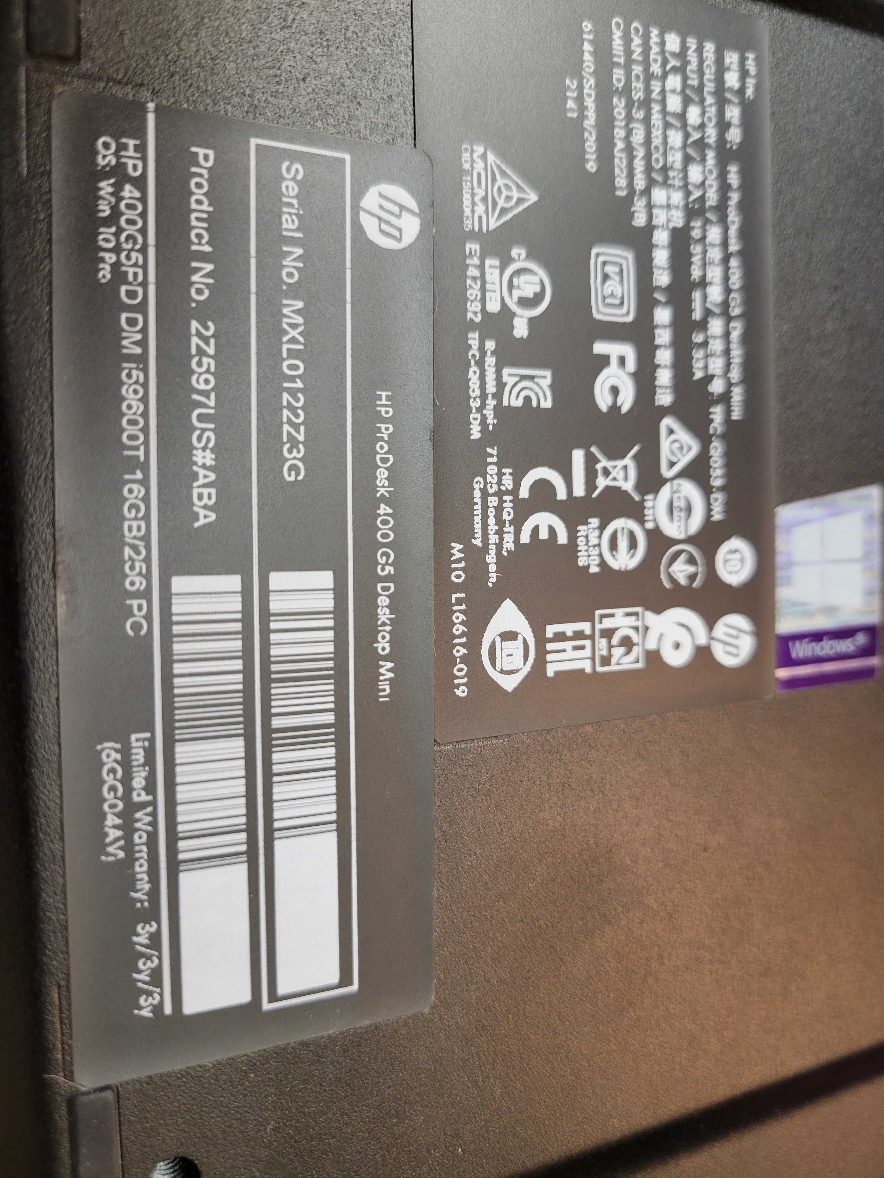 HP ProDesk 400 G5 6x Core i5-9600T 8Gb 256Gb m.2 NVMe Wi-Fi  компьютер