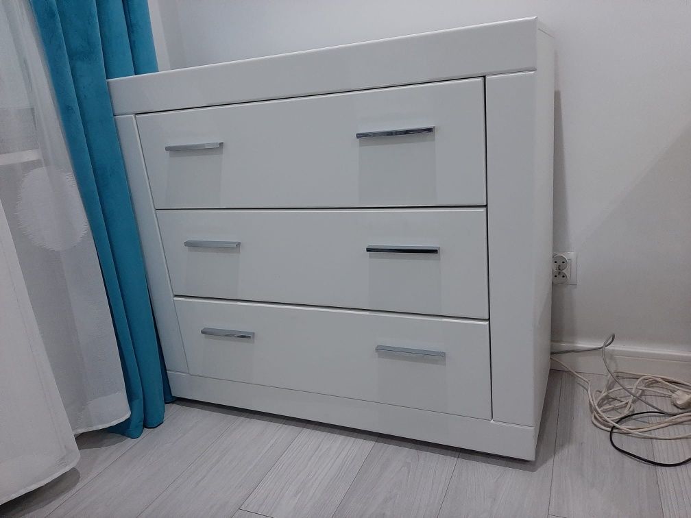 Komoda Snow Agata Meble 96 cm 42 87 biała 3 szuflady