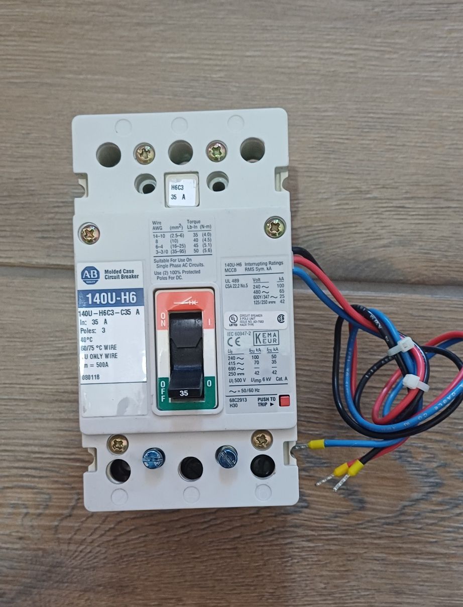 Автоматичний вимикач Allen Bradley 140U-H6, контролер ABB A145-30