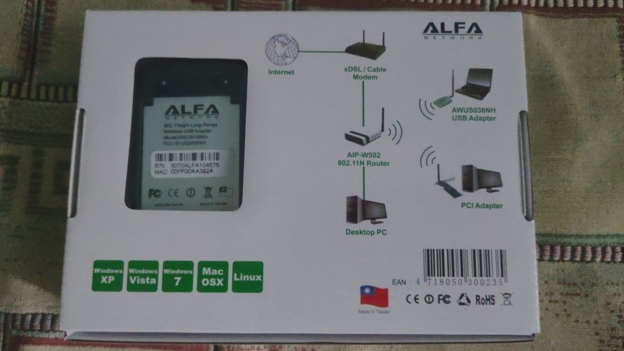 WIFI адаптер Alfa AWUS036NH