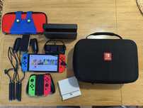 Nintendo Switch OLED + Joy-Cony + Jumpgate dock + torba + karta 256gb