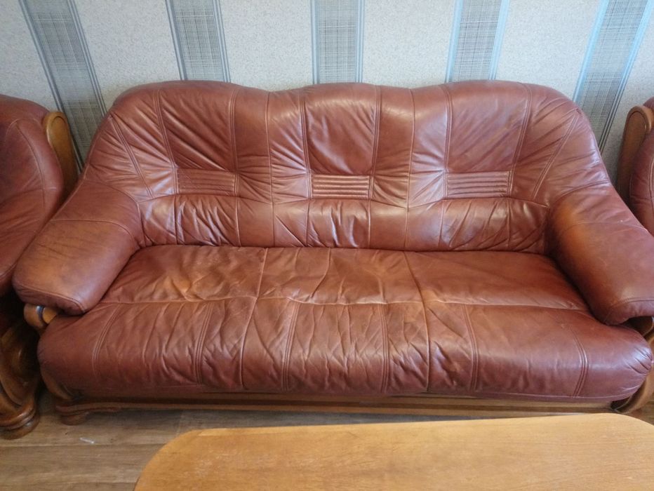 Шкіряний диван Кожаные диваны +крісло