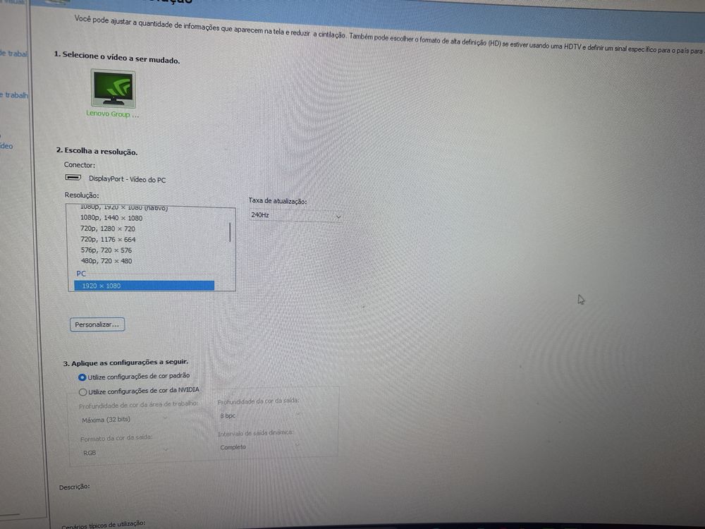 Monitor Gamer Lenovo Legion 240hz Freesync premium