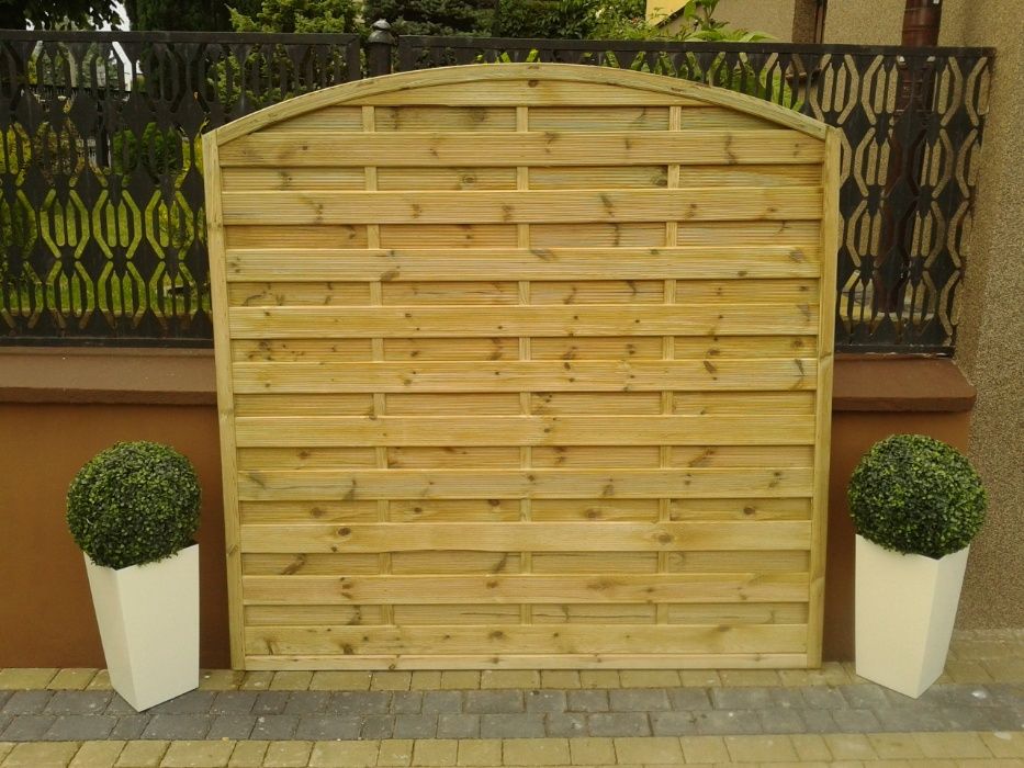 Płoty Pergole Pergola Pełna Z Łukiem Płot Ryflowany 180x180 cm