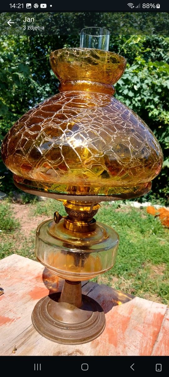Lampa na naftę z mosiądzu